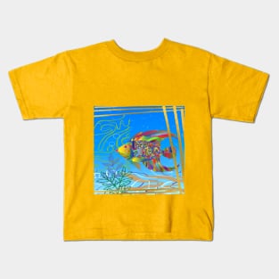 bright rainbow fish in clear water. Kids T-Shirt